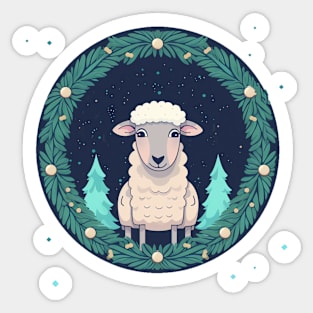 Sheep in Ornament, Love Farm Animals Sticker
